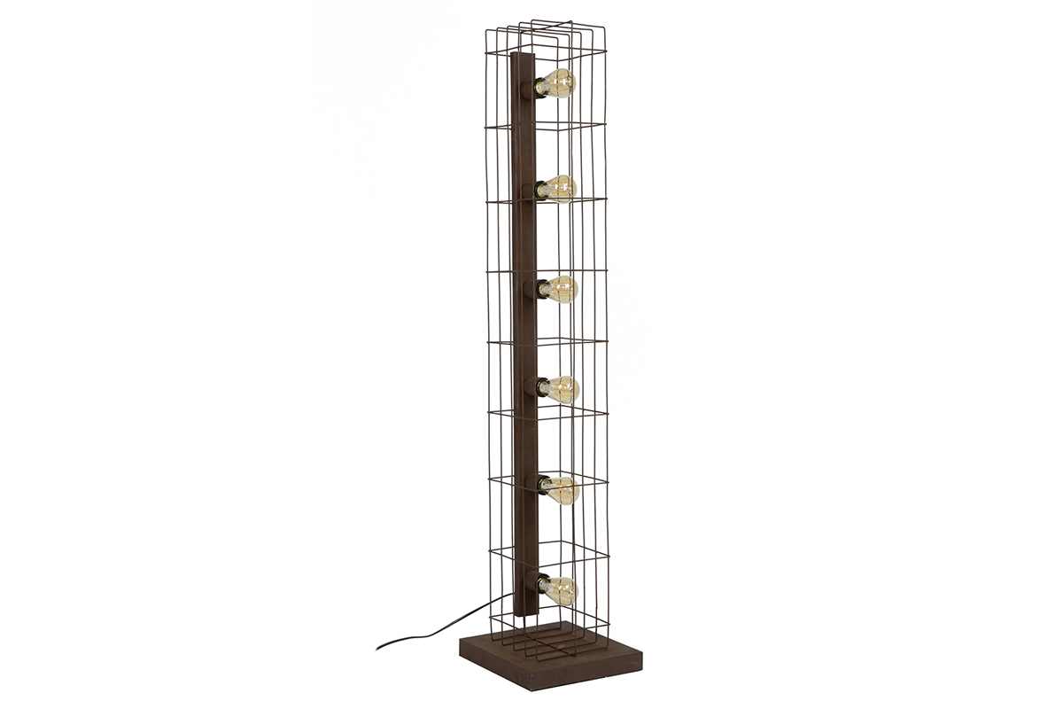 Lmpara de pie industrial en metal marrn envejecido RUST