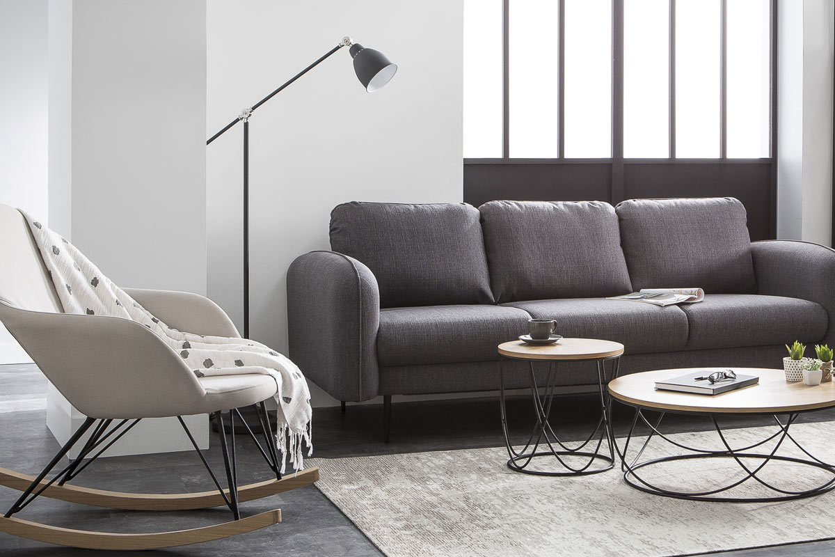 L�mpara de pie industrial metal negro PROJECT