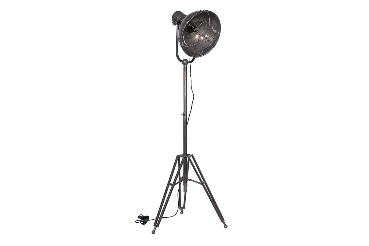 Lmpara de pie metal negro envejecido industrial FACTORY