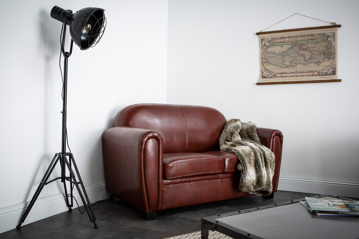 Lmpara de pie metal negro industrial FACTORY