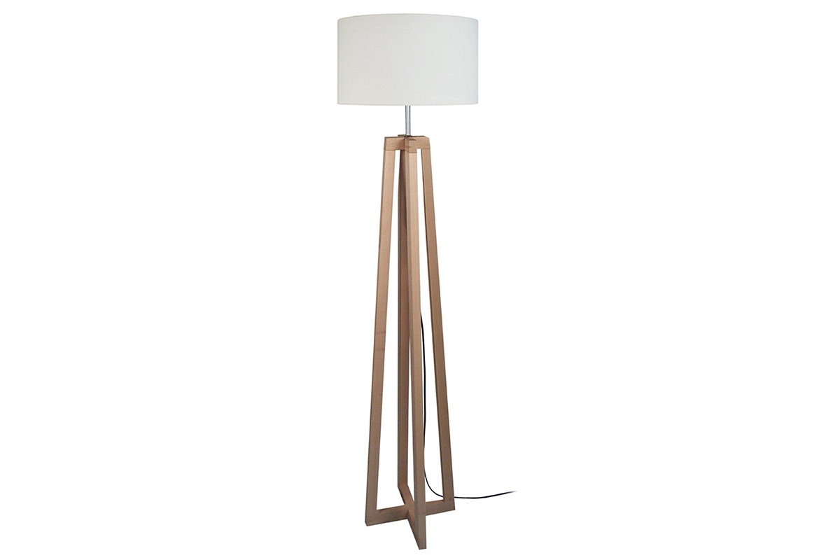 Lmpara de pie moderna pies cruzados madera MANON