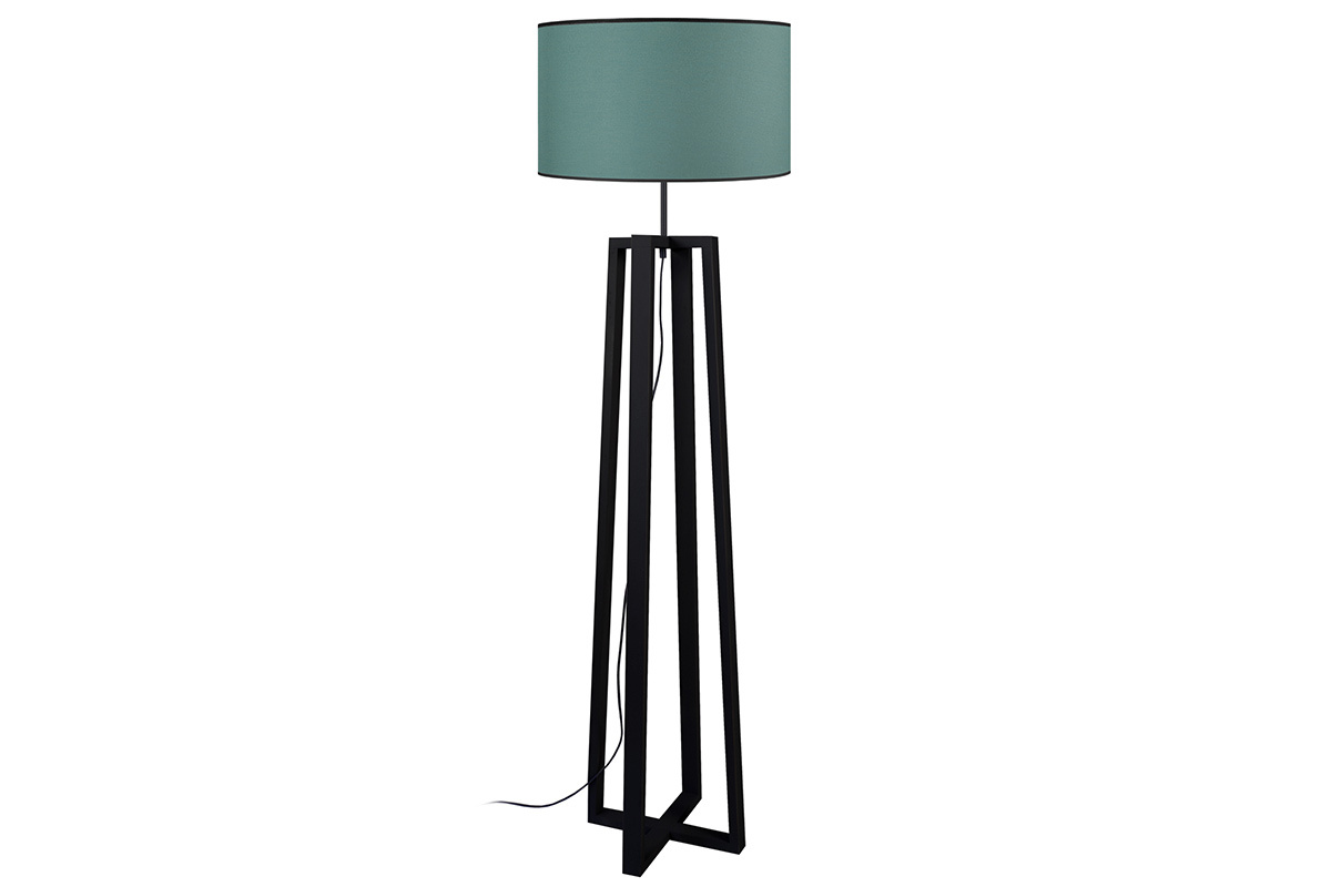 Lmpara de pie moderna pies cruzados madera negra MANON