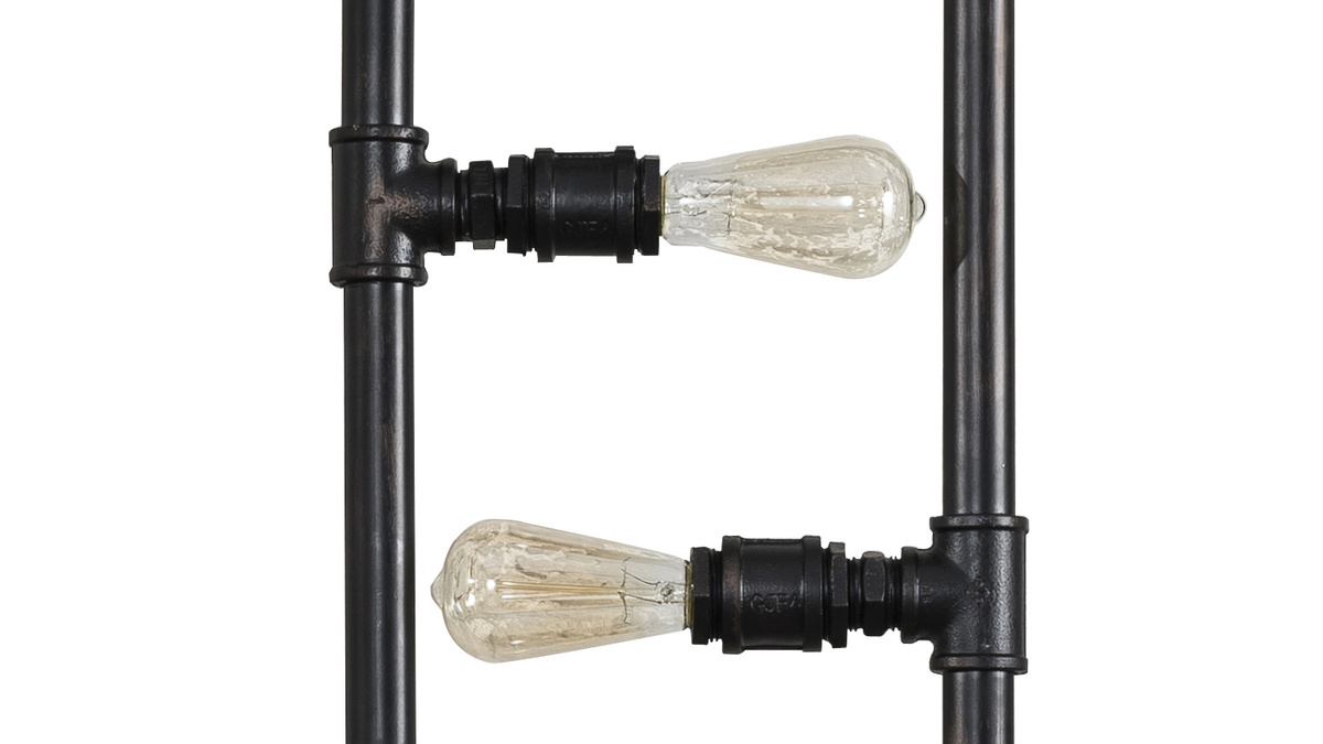 Lmpara de pie tubo industrial en metal 6 bombillas SLANG