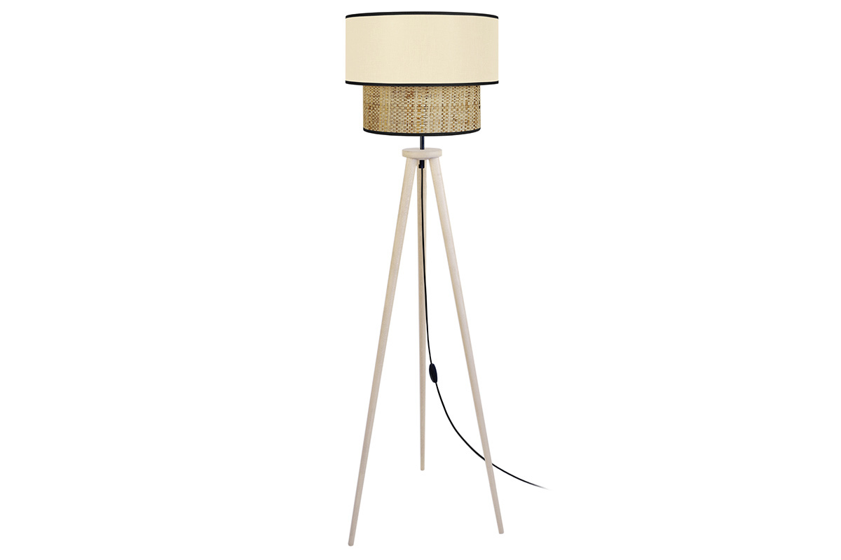 Lmpara de pie yute y tejido natural D40 cm CHILL