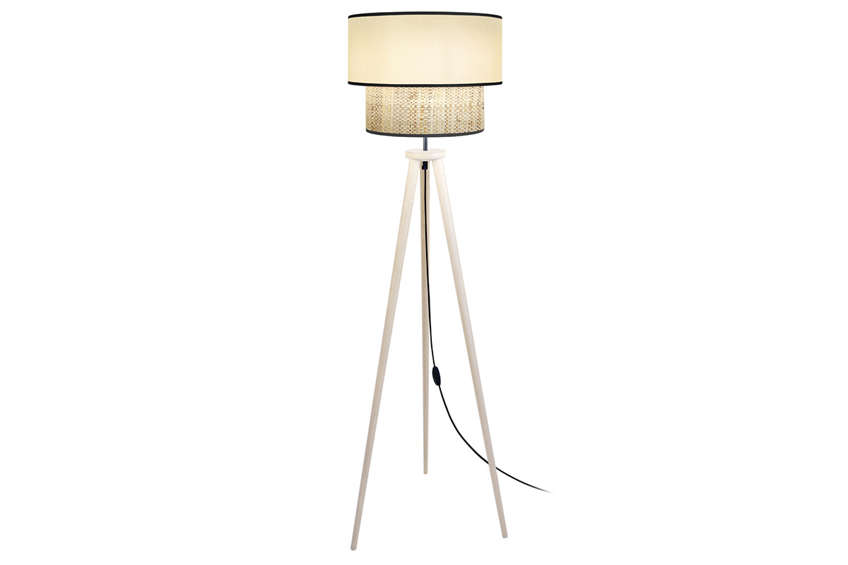 Lmpara de pie yute y tejido natural D40 cm CHILL
