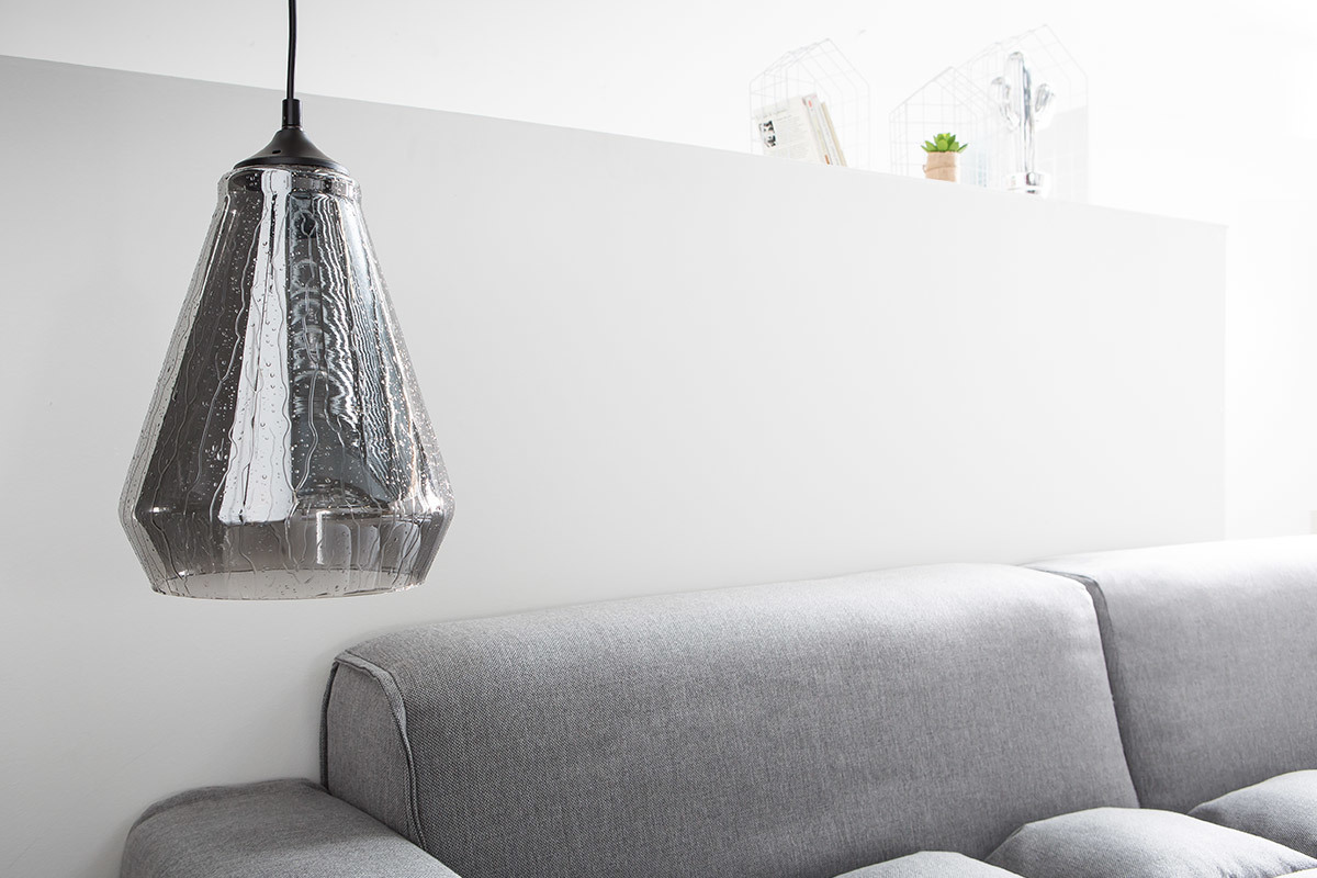 L�mpara de techo cristal ahumado efecto gotas DROP