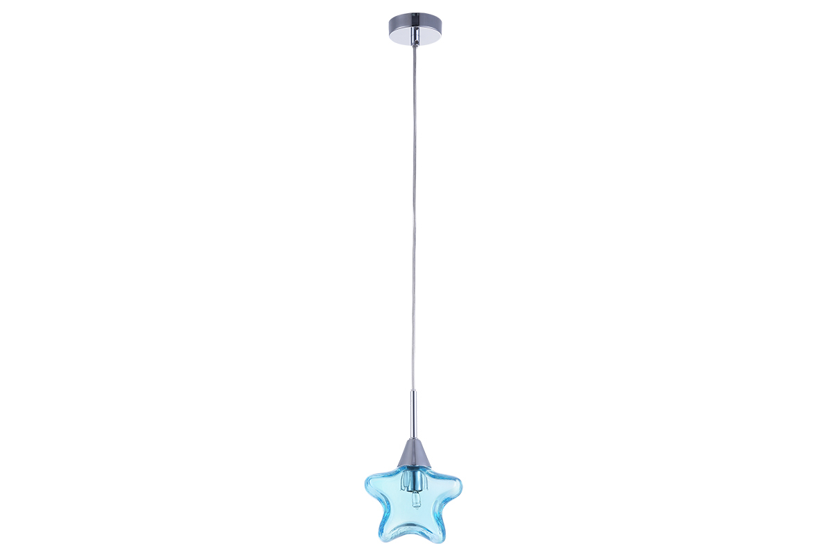 L�mpara de techo cristal estrella azul infantil AMY