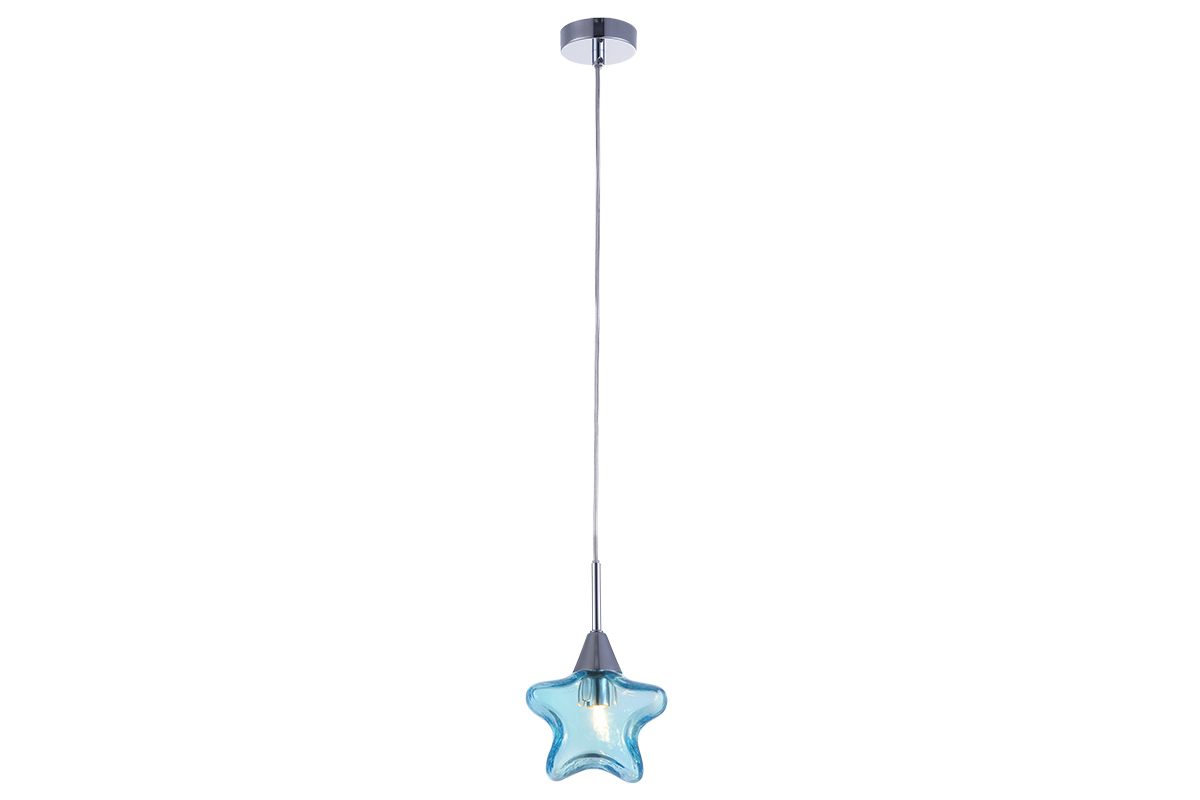 L�mpara de techo cristal estrella azul infantil AMY