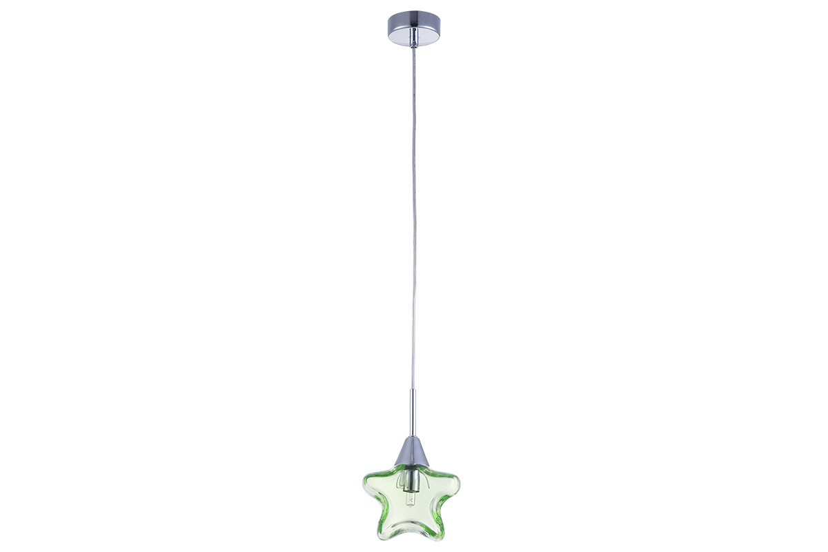 L�mpara de techo cristal estrella verde infantil AMY