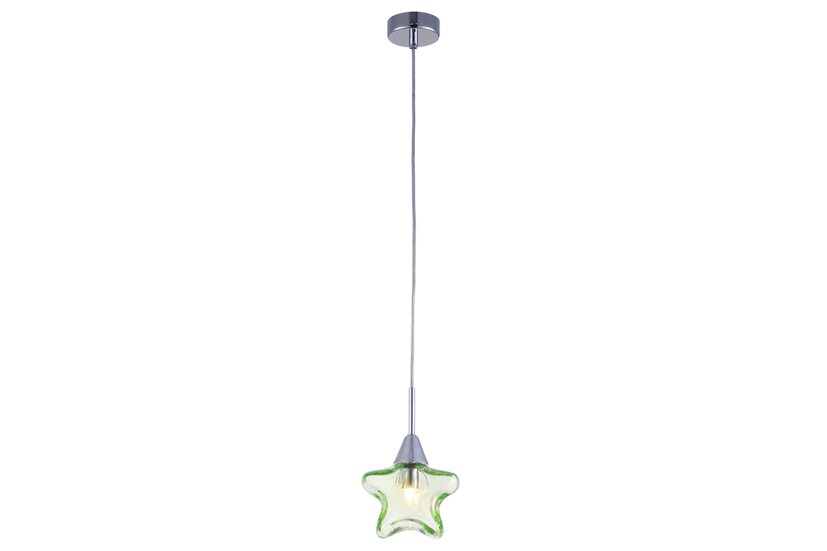 L�mpara de techo cristal estrella verde infantil AMY