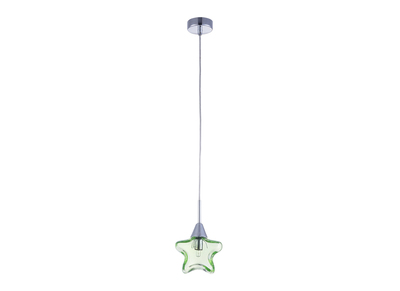 L&aacute;mpara de techo cristal estrella verde infantil AMY