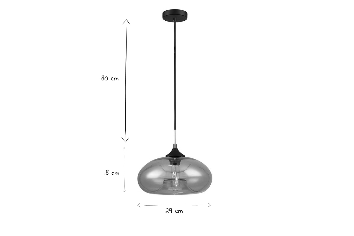 Lmpara de techo cristal transparente ahumado MISTIC
