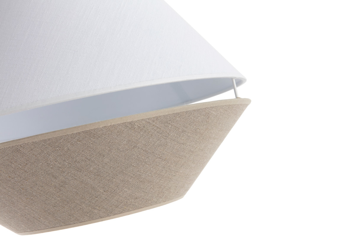 Lmpara de techo de diseo lino natural y blanco 40cm dim. KUPPEL