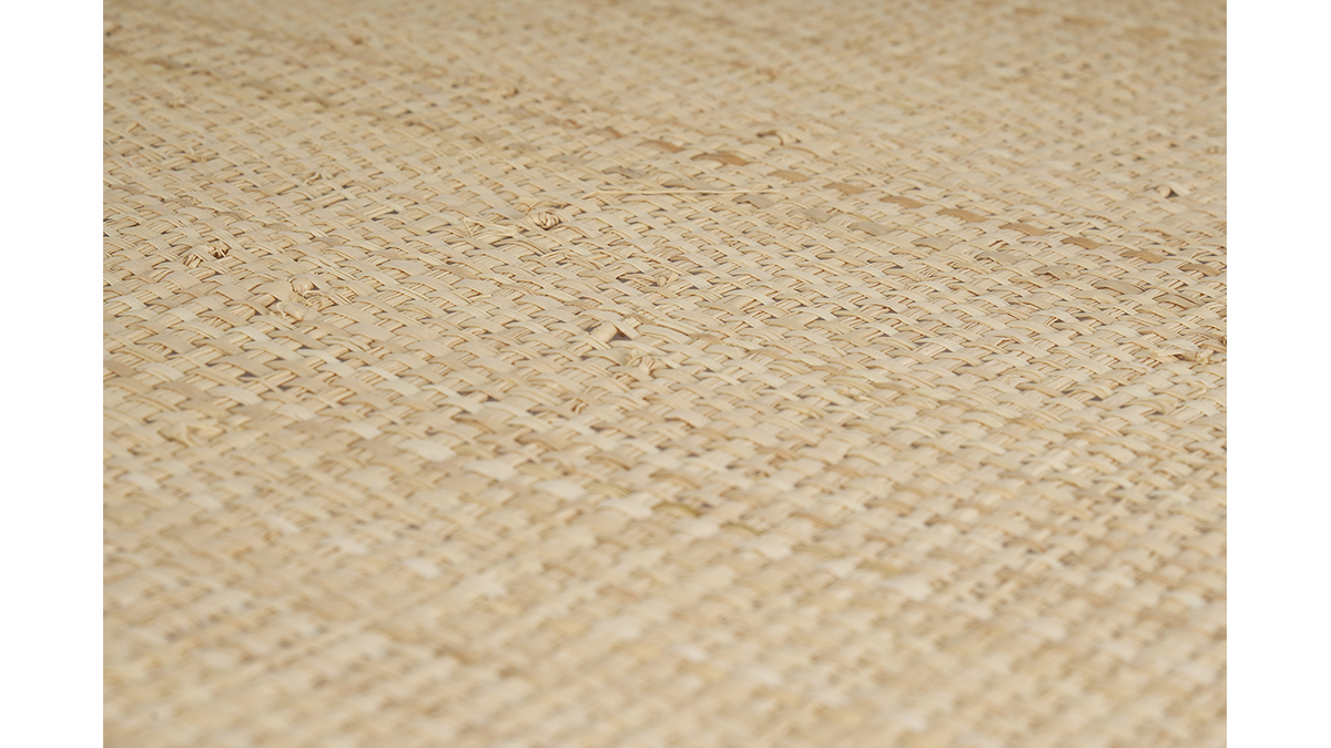 Lmpara de techo de lino beige y rafia natural 55 cm AZAMI