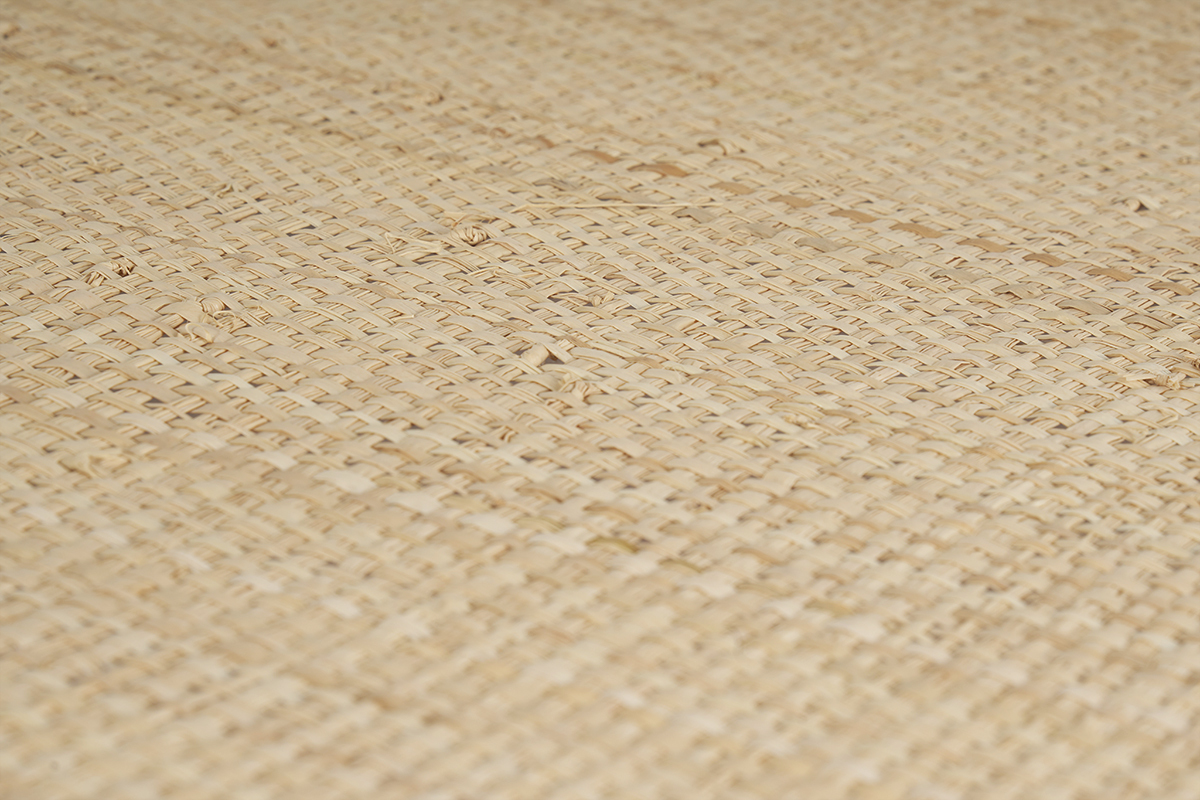 Lmpara de techo de lino beige y rafia natural 55 cm AZAMI