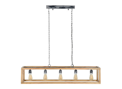 Lámpara de techo en mango 5 bombillas L125 cm BOSCO - Lámpara de techo en mango 5 bombillas L125 cm BOSCO