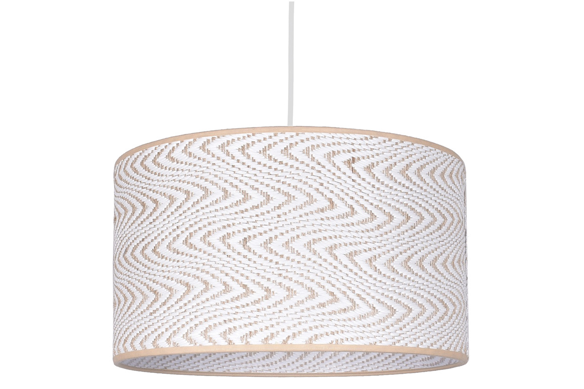 Lmpara de techo en rafia natural y blanca 35cm dim. HOCHO