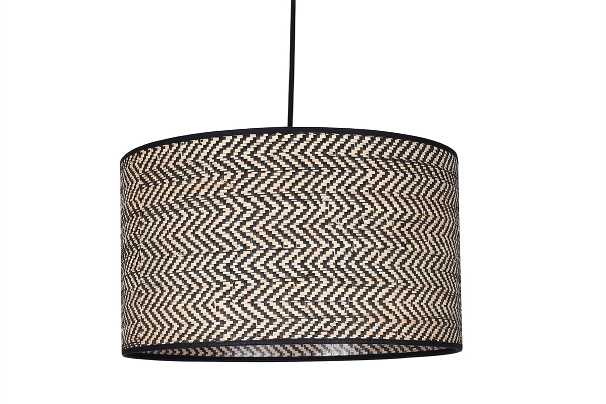 Lmpara de techo en rafia natural y negra 35cm dim. HOCHO
