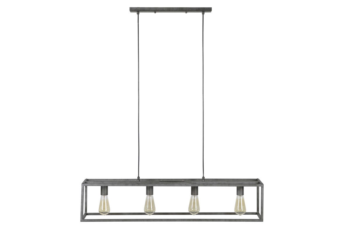 Lmpara de techo industrial 4 bombillas en metal envejecido QUATRO