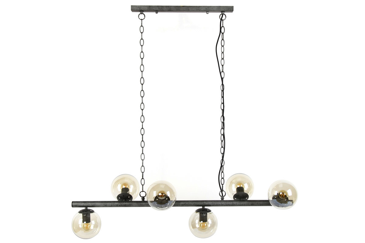 Lmpara de techo industrial 6 esferas en metal envejecido BLOW