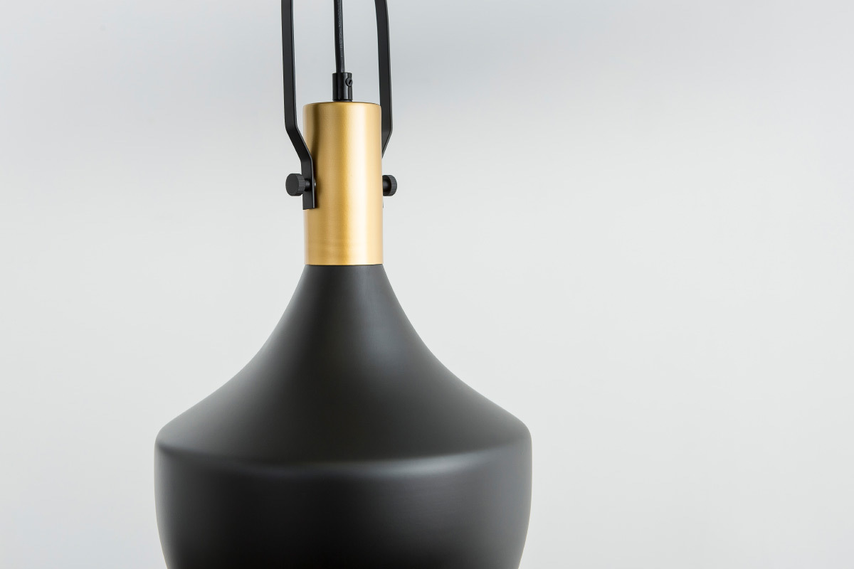 L�mpara de techo metal negro D25cm TUBAE