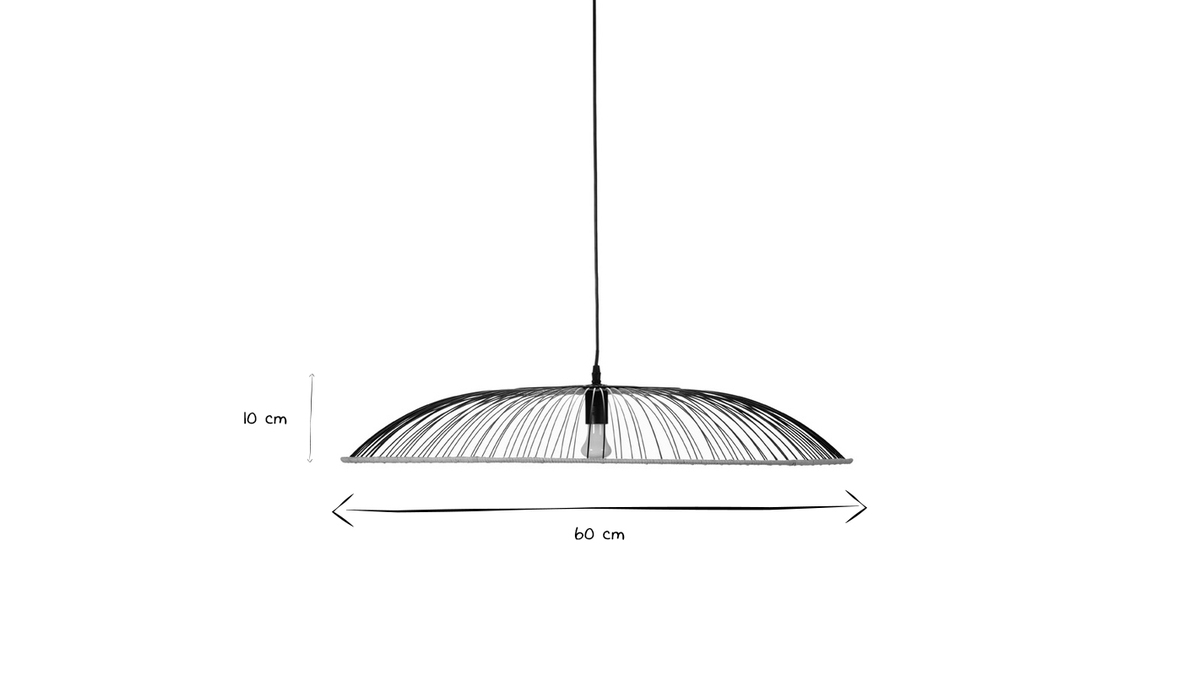 Lámpara de techo metal y ratán D60 cm ARIA
