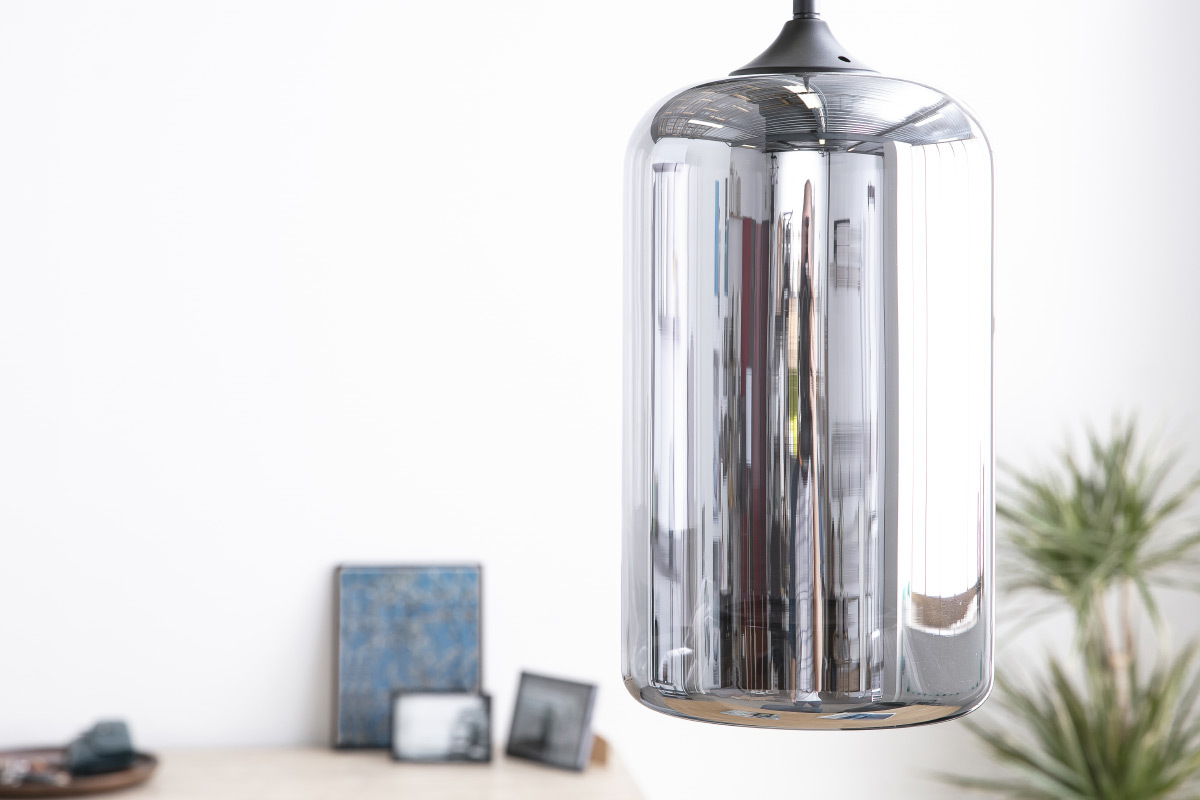 Lmpara de techo moderna cristal transparente negro MILAN