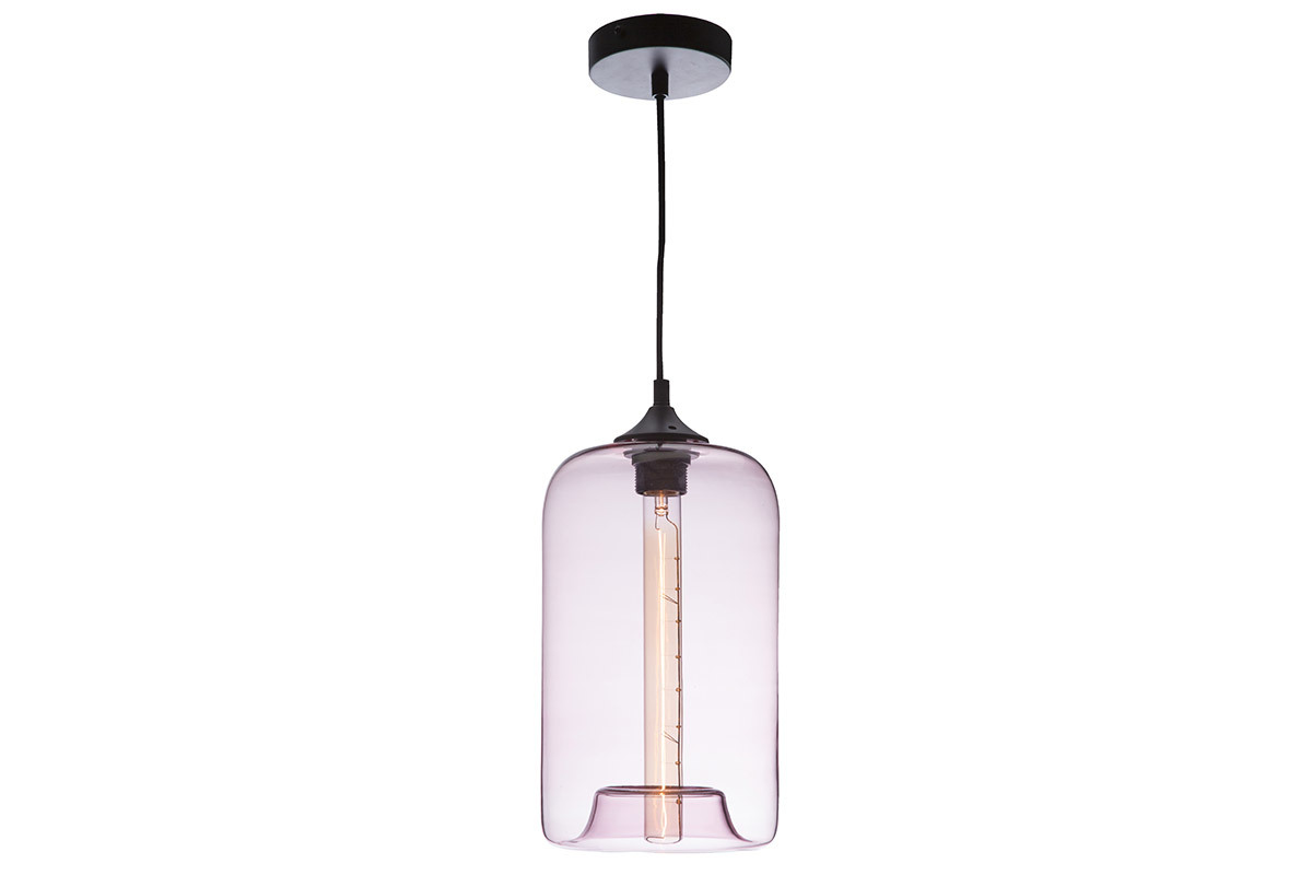 Lmpara de techo moderna cristal transparente rosa MILAN