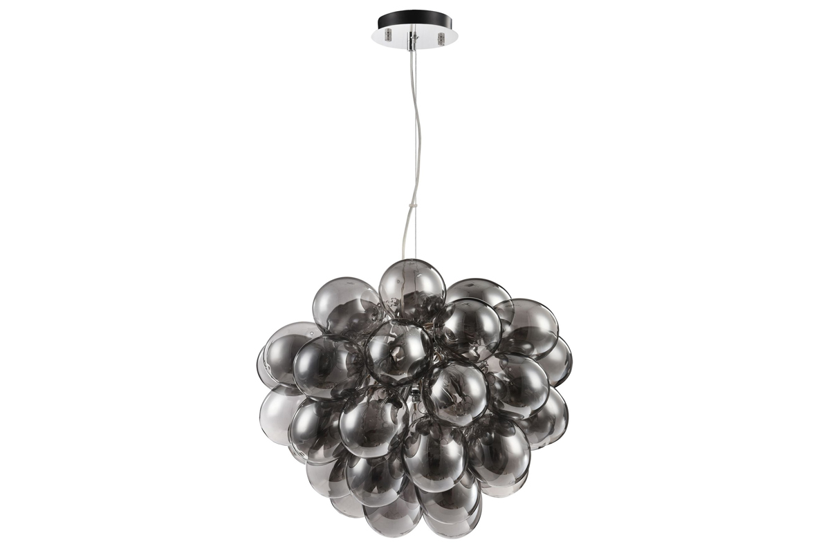 L�mpara de techo moderna en metal y cristal ahumado BALBO