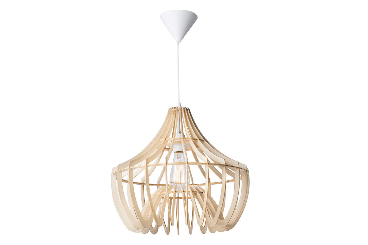 L�mpara de techo moderna madera clara MALIBU