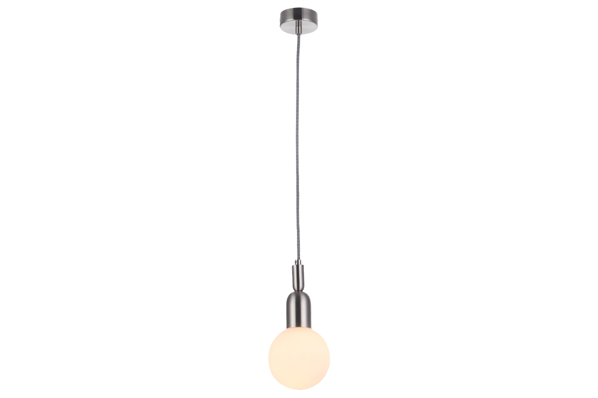 L�mpara de techo moderna metal cromado y globo cristal BULB