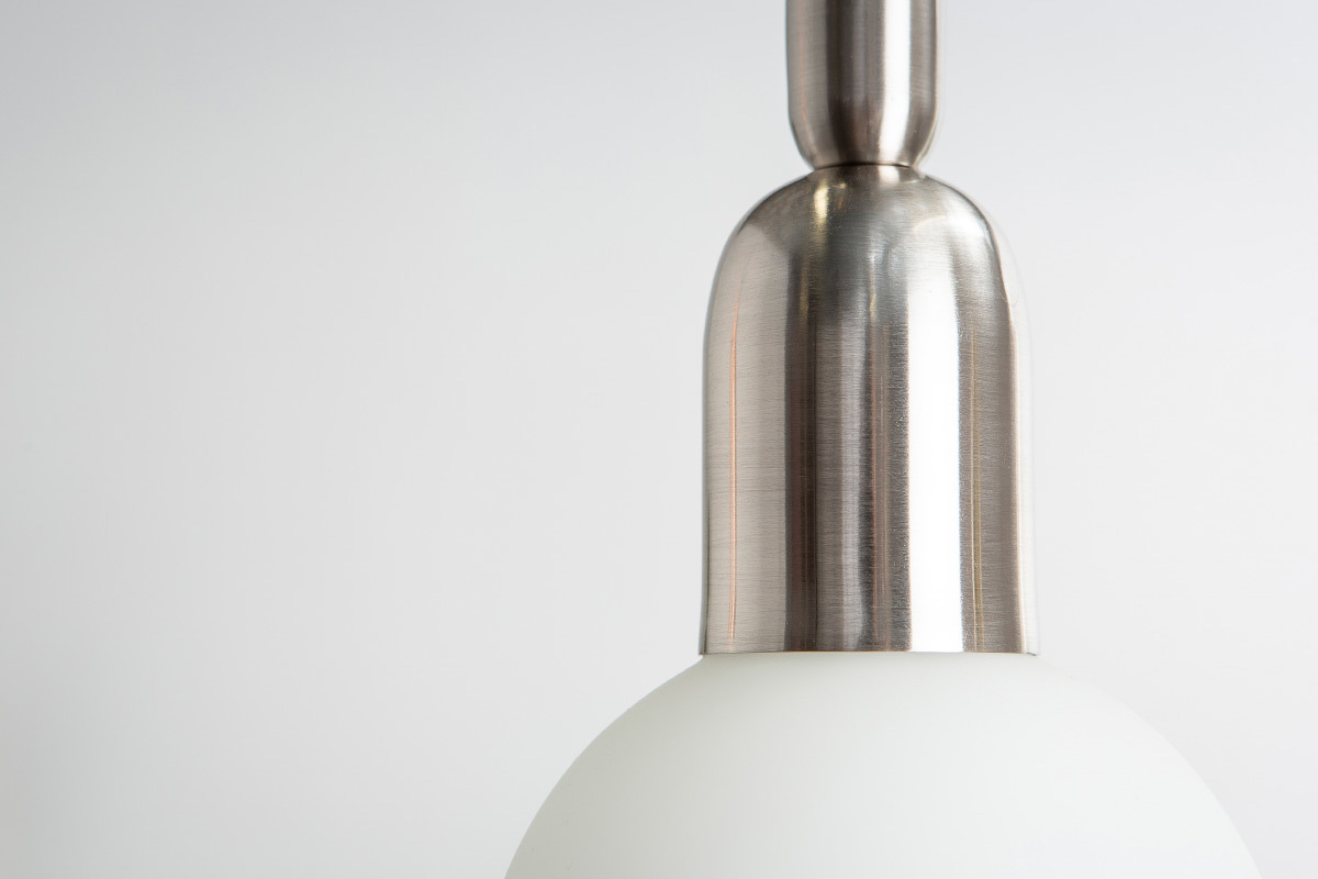 L�mpara de techo moderna metal cromado y globo cristal BULB