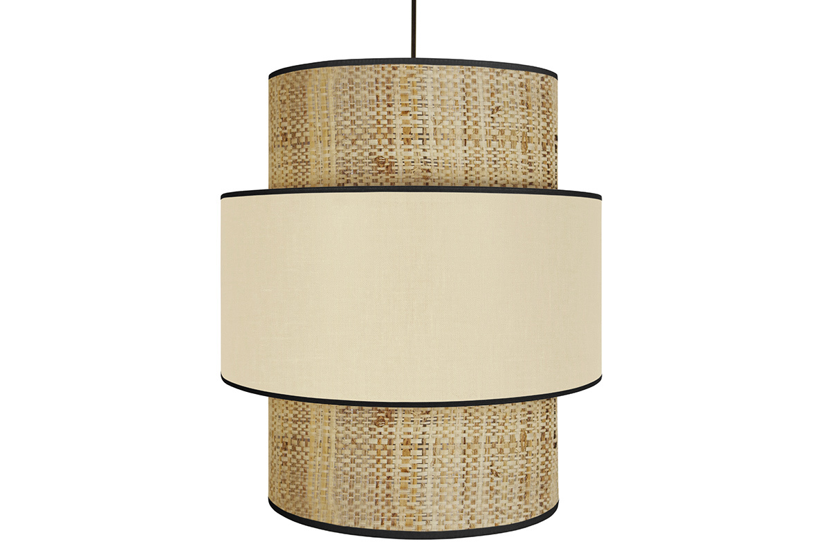 Lmpara de techo yute y tejido natural D40 cm CHILL