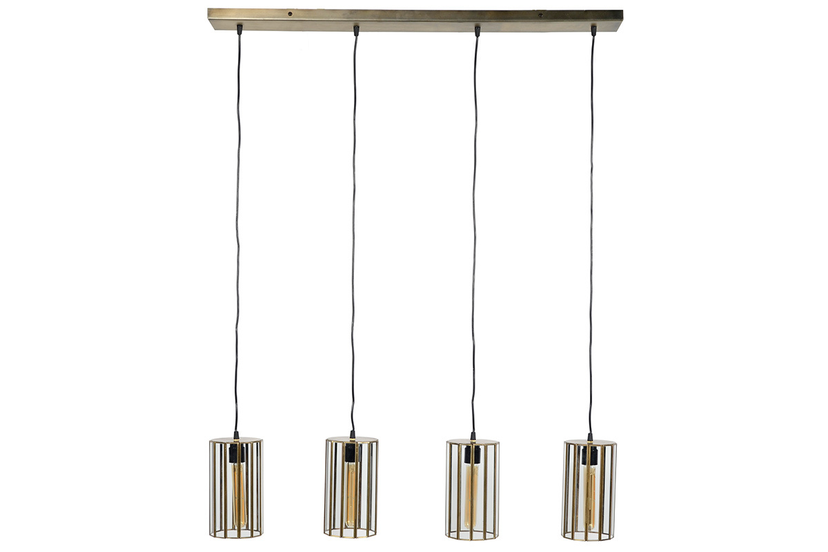 Lmpara industrial 4 bombillas en metal bronce CANOPY