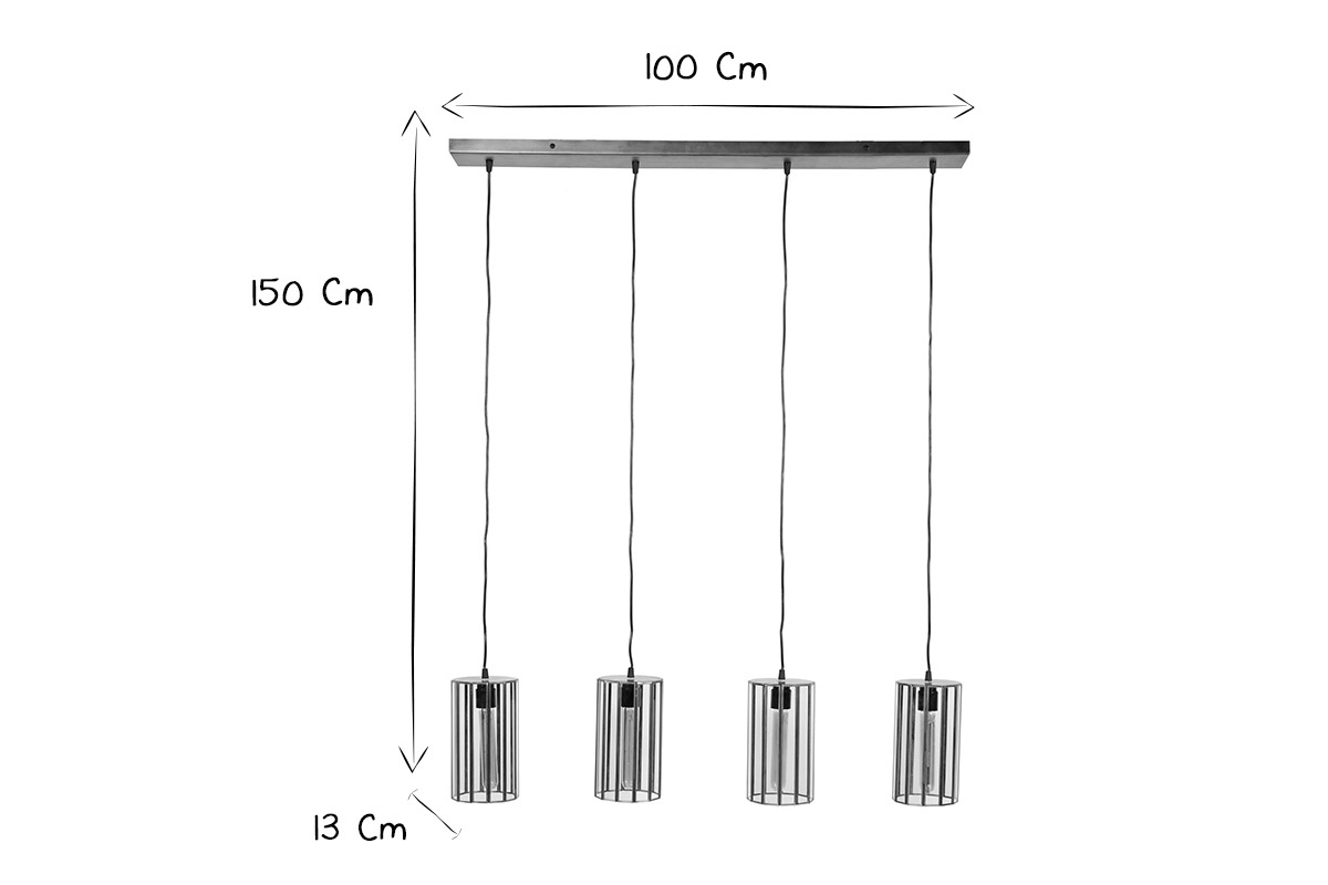 Lmpara industrial 4 bombillas en metal bronce CANOPY