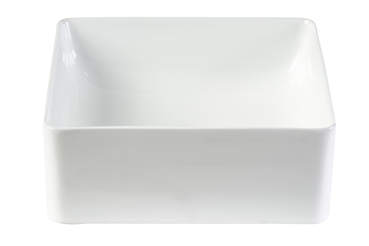 Lavabo cuadrado de cer�mica blanca L30.5 cm CLEMI