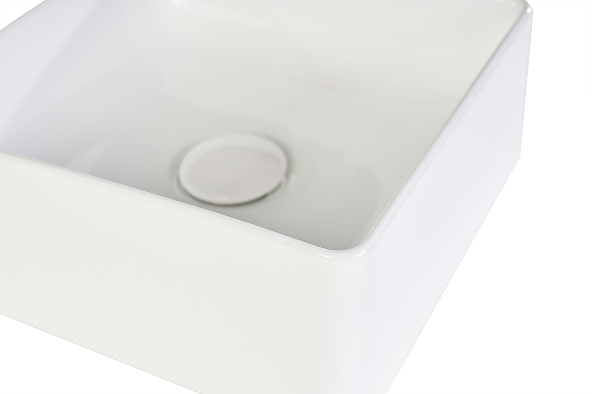 Lavabo cuadrado de cer�mica blanca L30.5 cm CLEMI