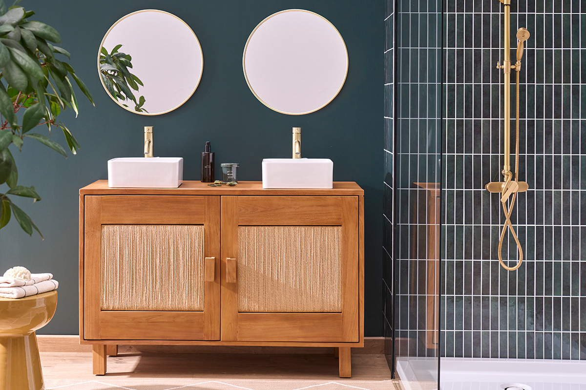 Lavabo cuadrado de cer�mica blanca L30.5 cm CLEMI