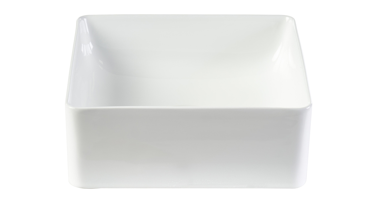 Lavabo cuadrado de cer�mica blanca L30.5 cm CLEMI