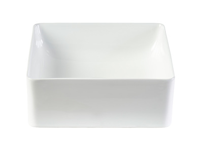 Lavabo cuadrado de cer&aacute;mica blanca L30.5 cm CLEMI