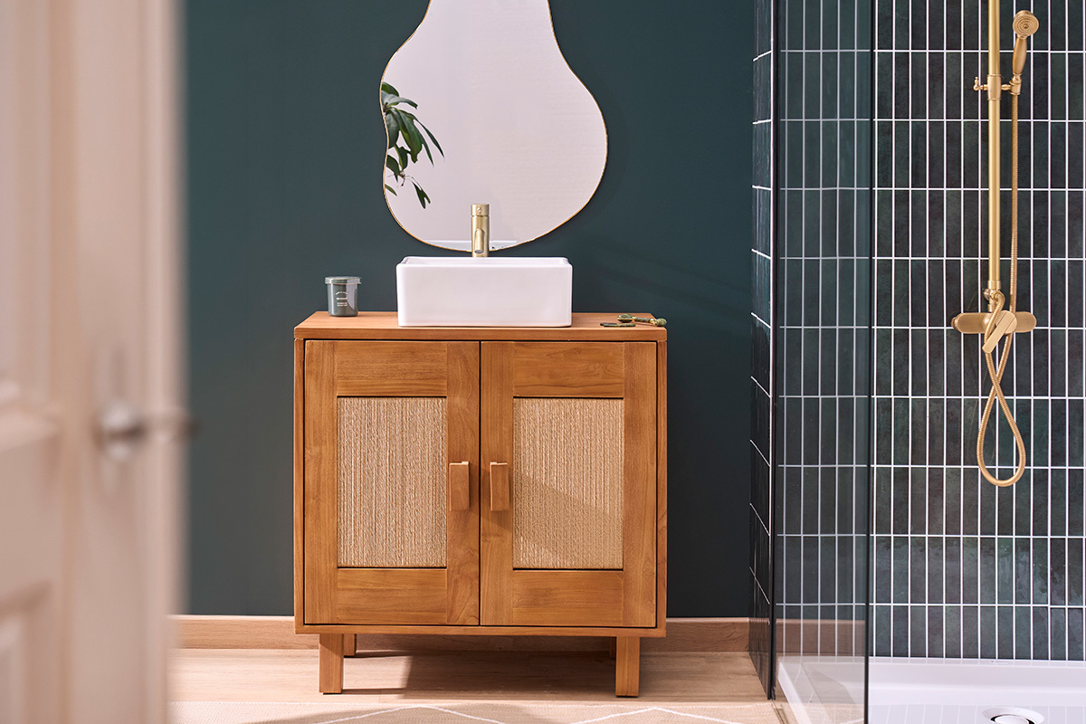 Lavabo cuadrado de cer�mica blanca L39 cm MILA