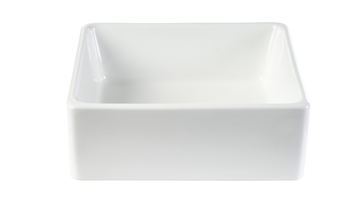 Lavabo cuadrado de cer�mica blanca L39 cm MILA