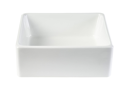 Lavabo cuadrado de cer&aacute;mica blanca L39 cm MILA