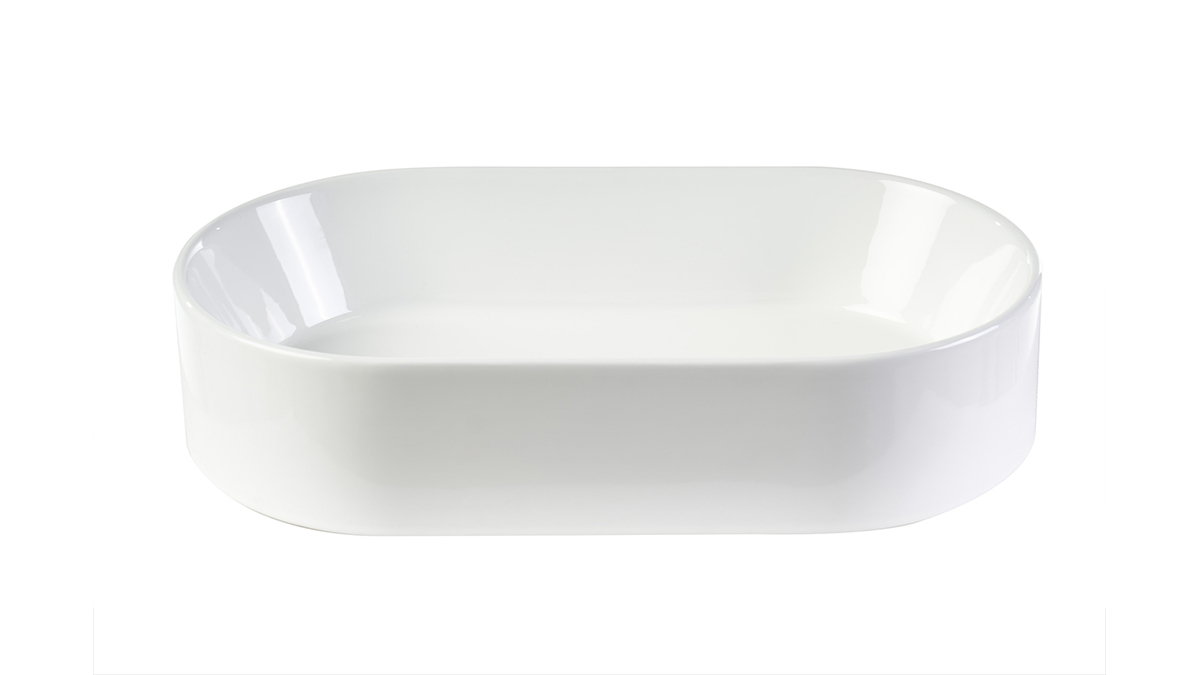 Lavabo ovalado de cer�mica blanca L52.5 cm YARA