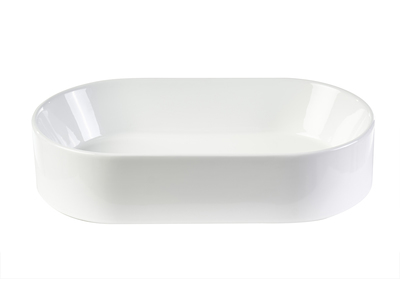 Lavabo ovalado de cer&aacute;mica blanca L52.5 cm YARA