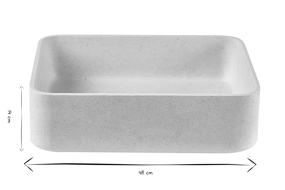 Lavabo rectangular de piedra natural beige L48 cm ALIZEE