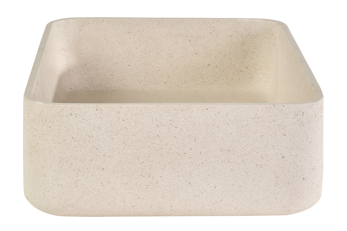 Lavabo rectangular de piedra natural beige L48 cm ALIZEE