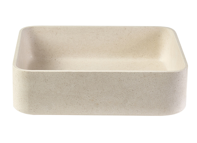 Lavabo rectangular de piedra natural beige L48 cm ALIZEE