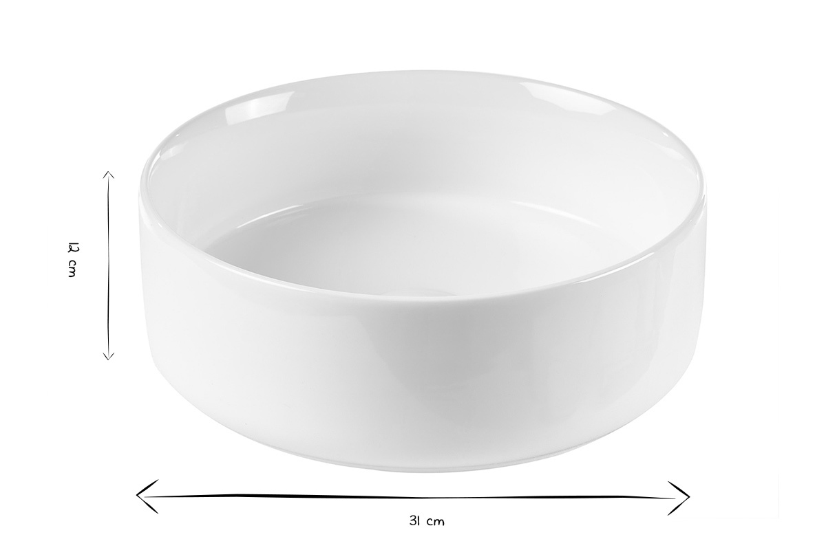 Lavabo redondo de cer�mica blanca D31 cm MARLI