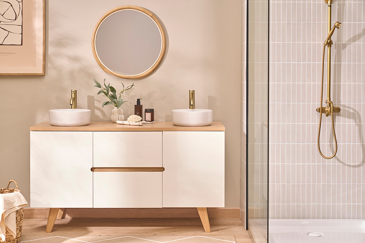Lavabo redondo de cer�mica blanca D31 cm MARLI